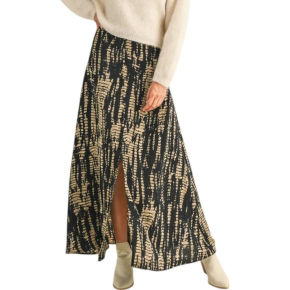 MIOU MUSE BROWN PLEATHER SKIRT